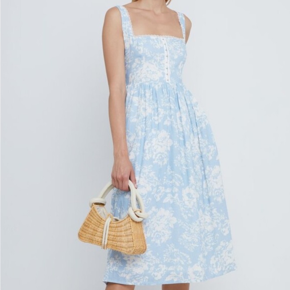 Linen blend lace trimmed dress - Picture 3 of 5